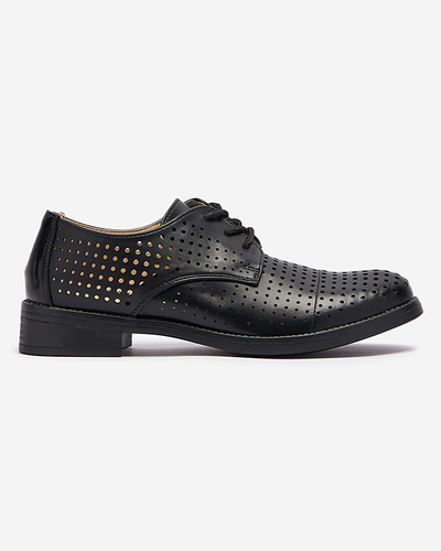 Apaļas melnas sieviešu eko ādas puspēdas Azedvo- Footwear