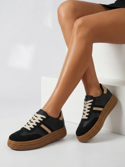 Luna Black Ecological Casual Women's Sneakers for Spring