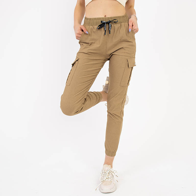 Ladies' beige cargo pants - Clothing