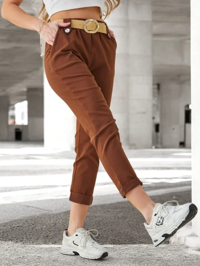 Royalfashion Women's viscose pants with a belt