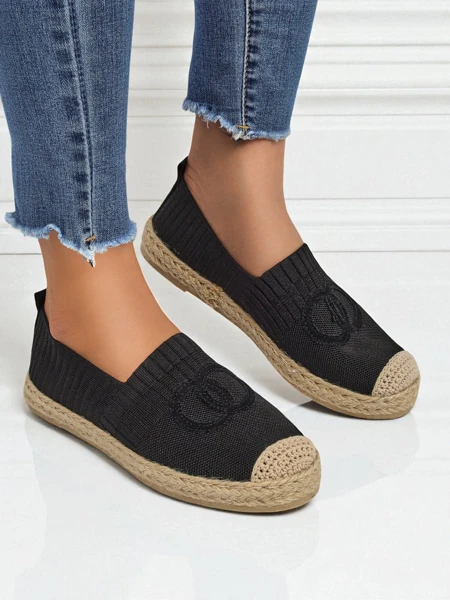 Naisten mustat Atena-espadrillet – litteä korko, ekologinen mokkanahka