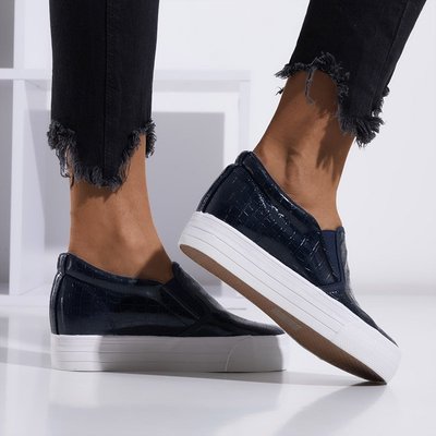 OUTLET Women's navy blue sports shoes with an indoor wedge Moriko - Footwear