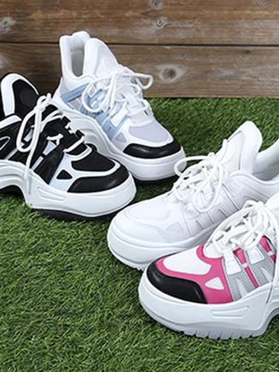 Royalfashion Women's sporty sneakers on a thicker sole Loness