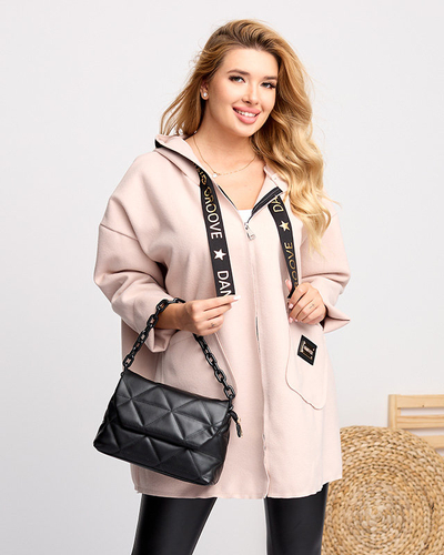 Light pink women's jacket - coat with decoration - Clothing