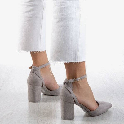 Gray pumps on a higher post Party Time - Footwear 1