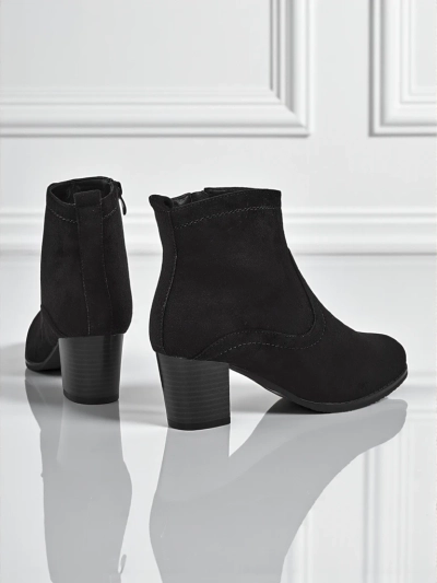 Women's Eco-Suede Heeled Ankle Boots Crimson Echo