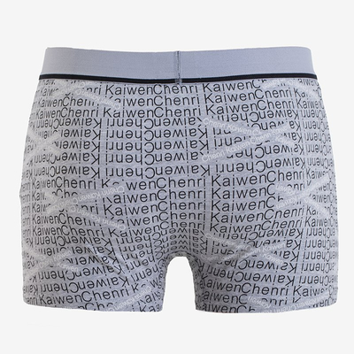 Light gray men's boxer shorts with PLUS SIZE inscriptions - Underwear