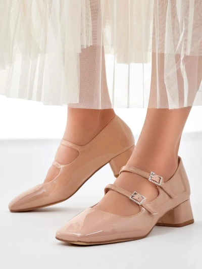 Royalfashion Лаковые женские туфли на блочном каблуке с ремешками Vible