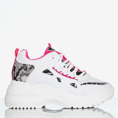 Women's white sneakers with a thick sole Gisela - Footwear