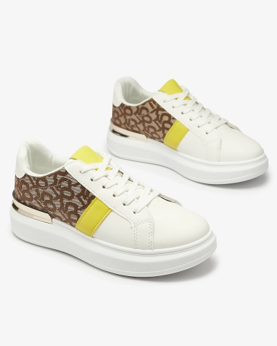 Royalfashion White and brown women's sports shoes Mlysio
