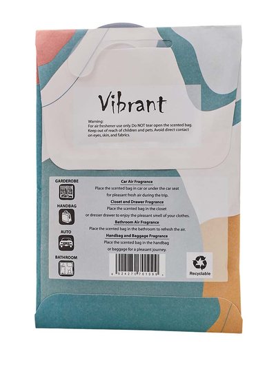 Aromatizēti maisiņi automašīnām, rokassomām, drēbju skapjiem un vannas istabām Vibrant