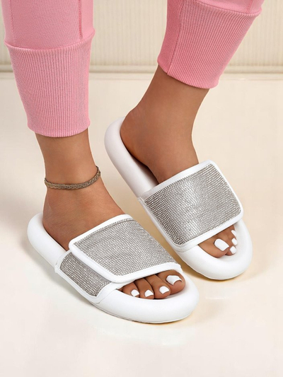 Royalfashion Women's Flat Sole Flip Flops Sparkle Step