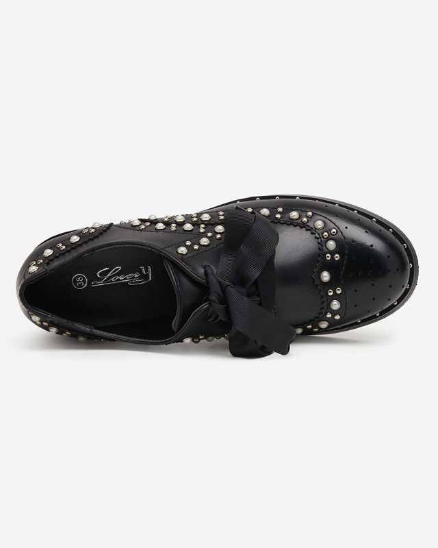 Black women's shoes with pearls Savhirda - Footwear