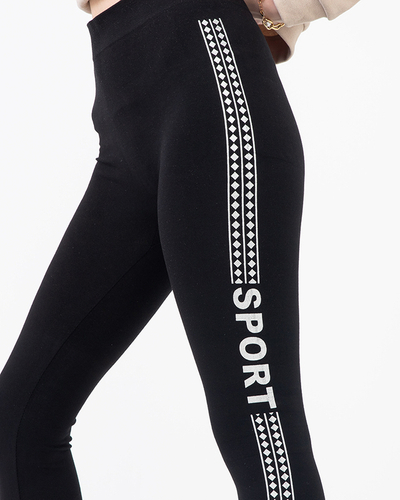 Black women's leggings with silver embellishments - Clothing