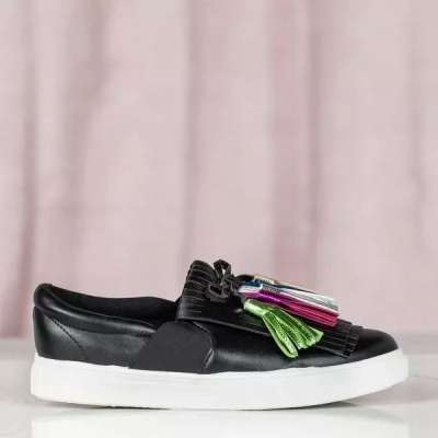 OUTLET Black sports sneakers with Osederra fringes - Footwear