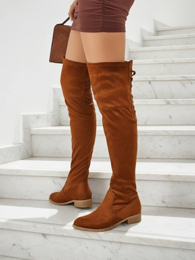 Women's over-the-knee eco-suede boots Denvoria
