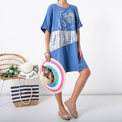 Голубая женская туника oversize