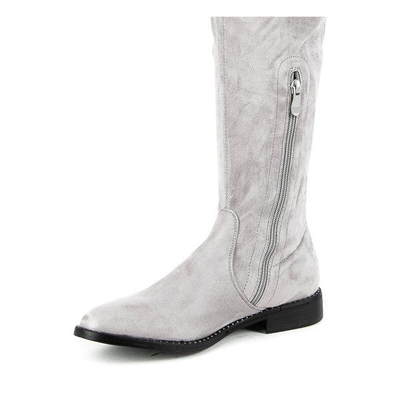 Gray boots from eco - suede Taramina - Footwear 1
