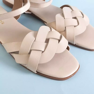 OUTLET Beige Ohaio women's flat sandals - Shoes