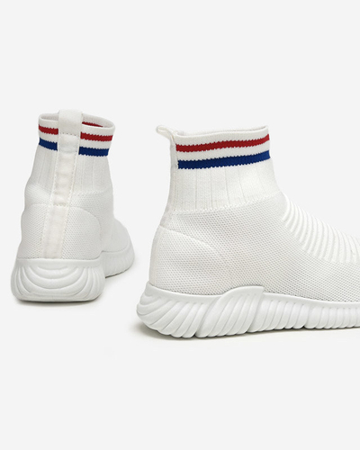 Women's white slip-on trainers by Deloni - Footwear