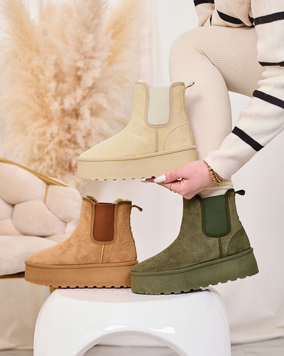 Royalfashion Beige women's platform snow boots Stiellsia