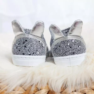 OUTLET Gray brocade children's slip-on Babyboom - Footwear