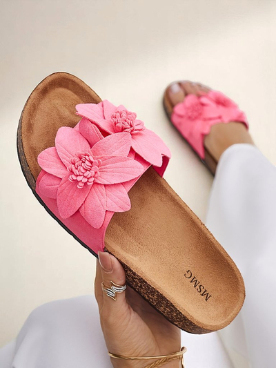 Royalfashion Women's slides with flowers Foules