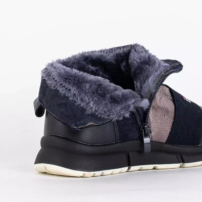 OUTLET Navy blue-graphite children's boots Maricos - Shoes