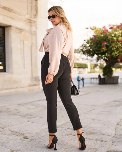 Royalfashion Women's treggings pants with zircons PLUS SIZE