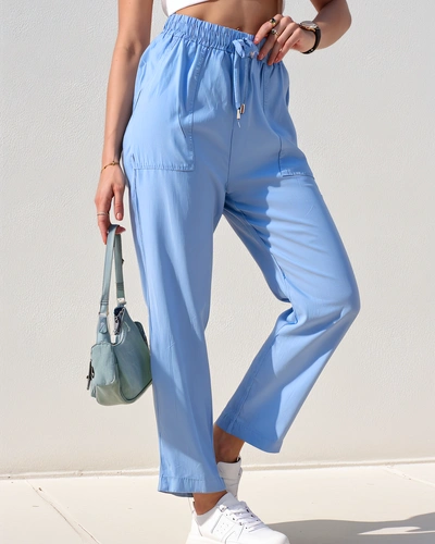 Royalfashion Women's Straight Fabric Trousers 7/8