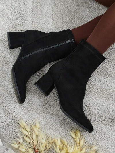 Women's Evron Faux Suede Block Heel Ankle Boots
