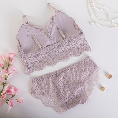 Light pink women's lace underwear set - Underwear