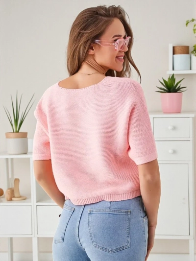 Royalfashion Women's Cotton Short Sweater with Butterflies