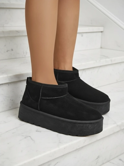 Royalfashion Sieviešu sniega zābaki ar platformu a'la melnā krāsā Dagodo