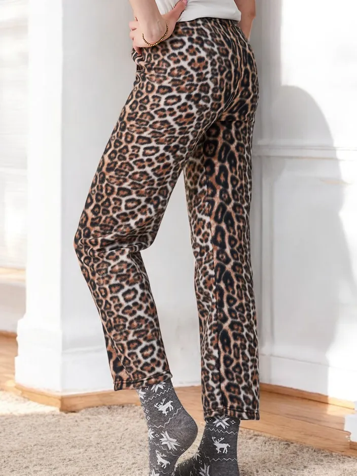 Royalfashion kokvilnas Ziemassvētku sieviešu pidžamu bikses ar pārbaudi