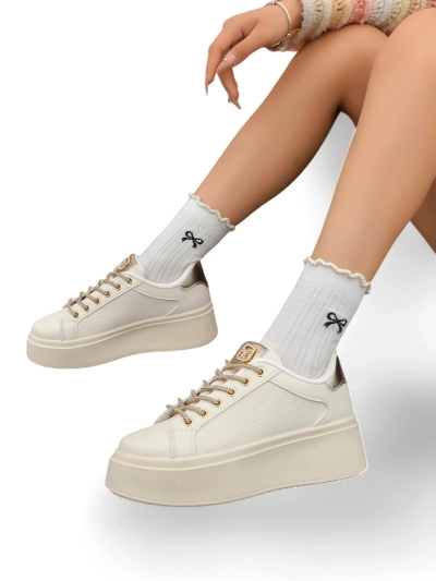 Royalfashion Women's sporty sneakers with decorative laces Eone