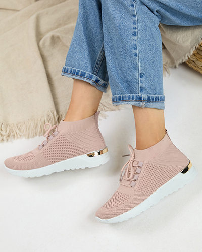 Women's Pink Bamggy Fabric Sports Shoes - Footwear