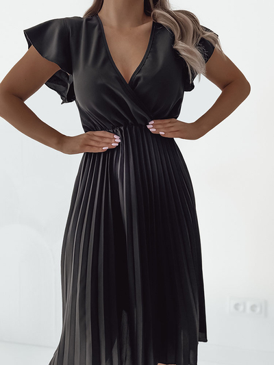 Royalfashion Sieviešu plisēta midi kleita