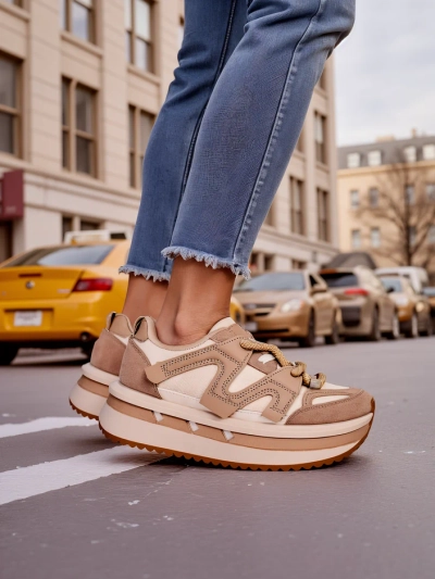 Royalfashion Women's platform sports sneakers Eviger