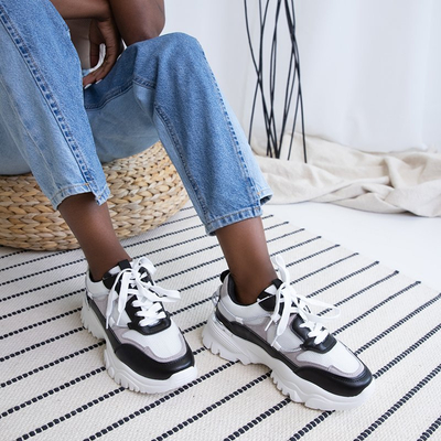 White and black women's sports shoes Wiluna - Footwear