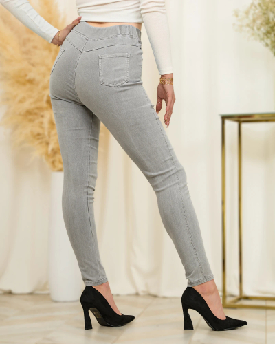 Royalfashion Gaiši pelēki sieviešu tegingi a'la jeans