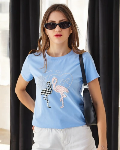 Royalfashion Women's Cotton T-shirt Flaming Love