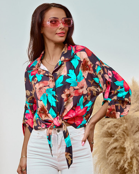 Royalfashion Women's short floral shirt