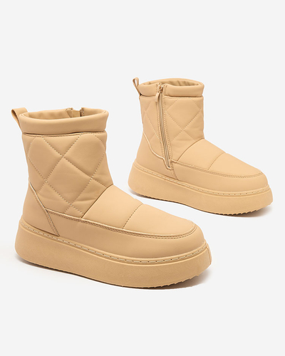 Royalfashion Gaiši brūni sieviešu zābaki a'la sniega zābaki Kacecica