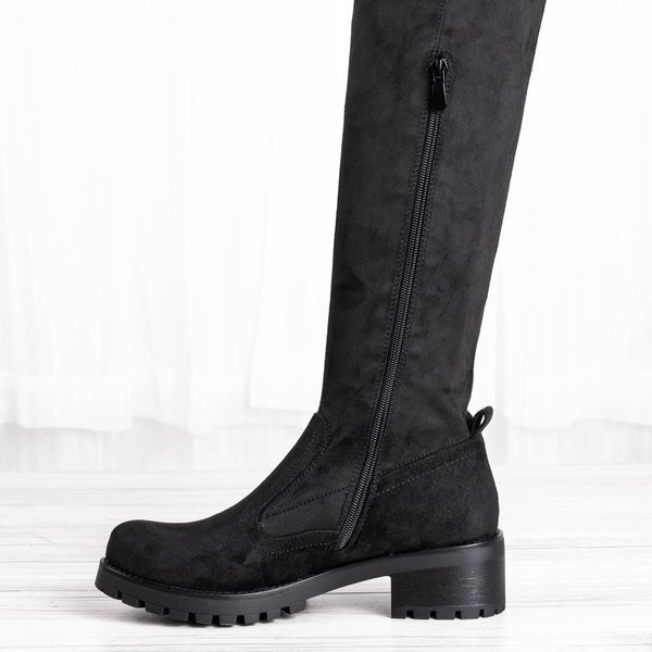 Black Tyffaea thigh high boots over knee boots - Footwear 1
