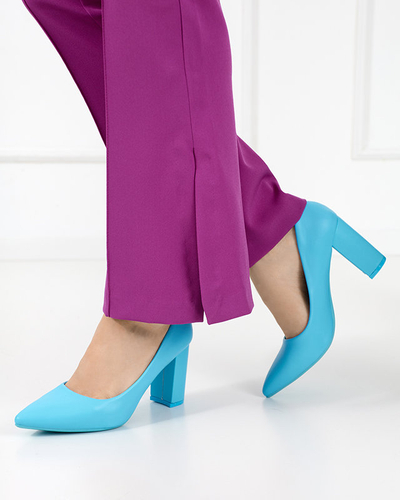Blue women's pumps on the post Sweet - Shoes