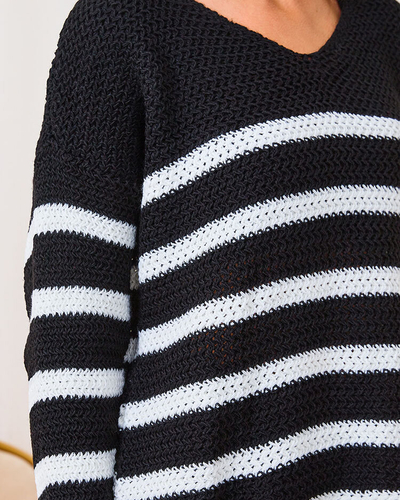 Royalfashion Women's Black Striped Sweater