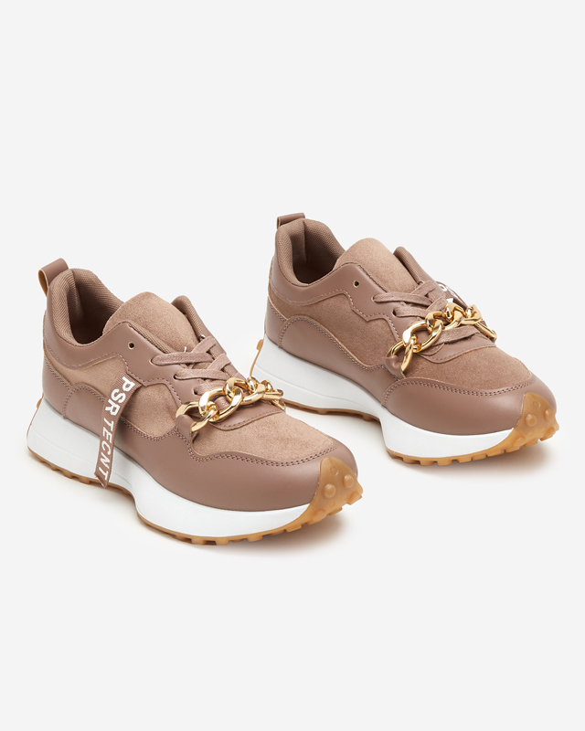 Brown and pink Arikas women's sports shoes - Footwear
