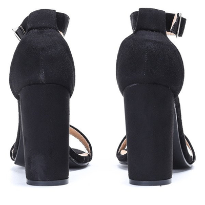 Black sandals on a post with a Marlen buckle - Footwear 1