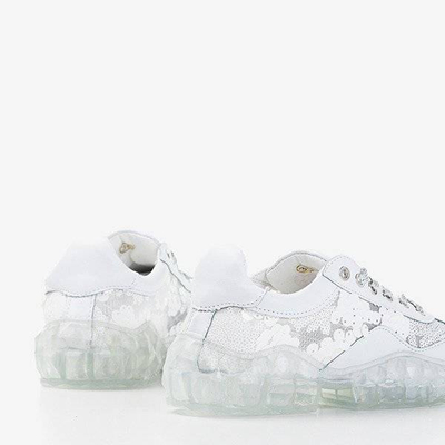 Women's white sports shoes with sequins Polja - Footwear